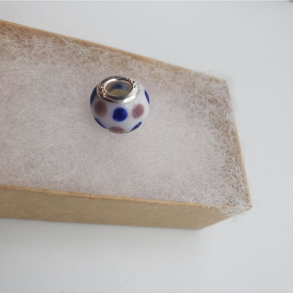 Polka dot sterling silver‎ charm